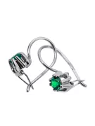 Sterling silver 925 14k 583 Emerald earrings vec053s Russian Soviet USSR Vintage style Art Deco style